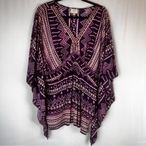 Eci New York kimono modest top Size: L Women's Purple Patterned Top